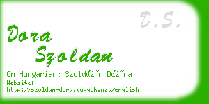 dora szoldan business card